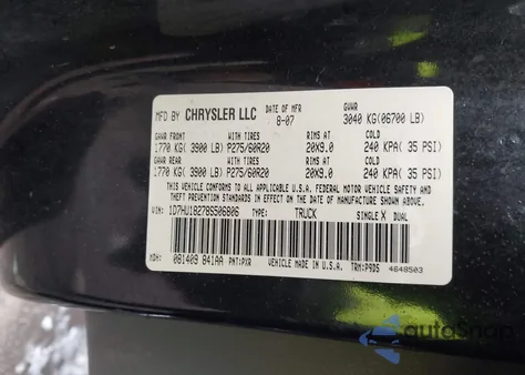 2008 Dodge Ram 1500 Slt z USA, uszkodzony, nr VIN 1D7HU18278S506806
